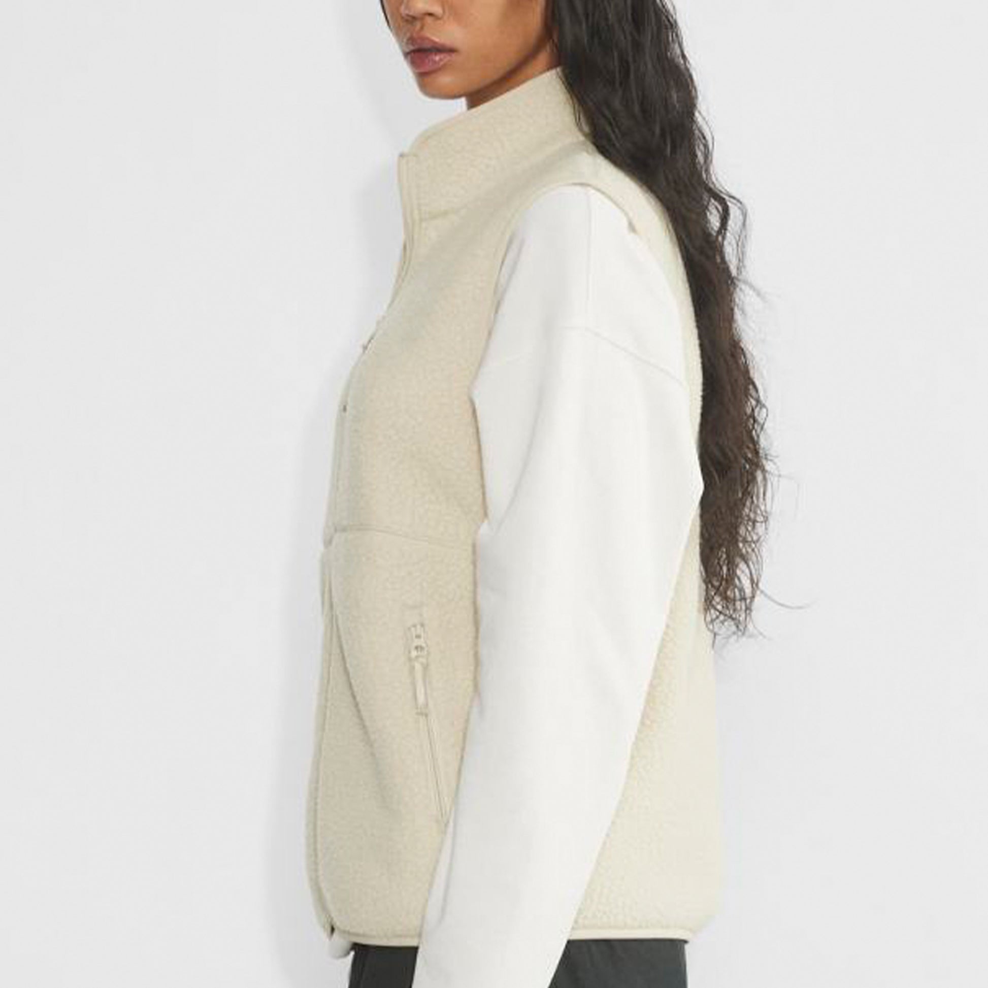 Sherpa Fleece Vest for Women Trendy Warm Sleeveless Vests Jacket Lightweight Zip Coats with Pockets Fall Outerwear