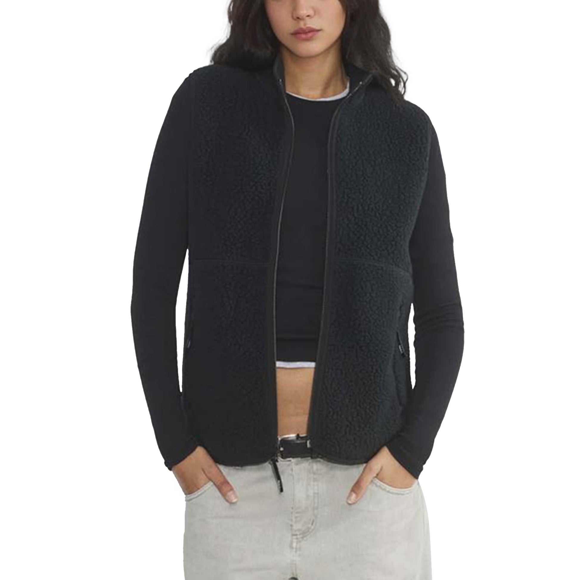 Sherpa Fleece Vest for Women Trendy Warm Sleeveless Vests Jacket Lightweight Zip Coats with Pockets Fall Outerwear