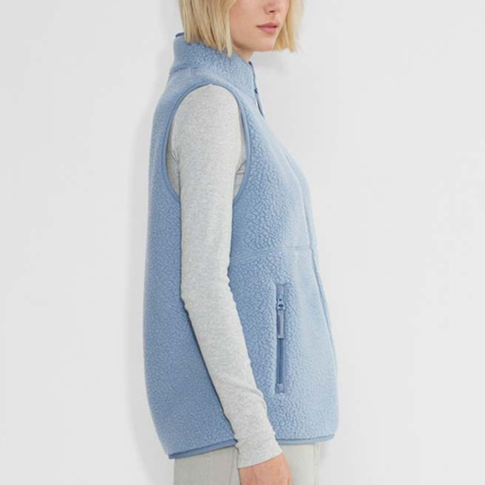Sherpa Fleece Vest for Women Trendy Warm Sleeveless Vests Jacket Lightweight Zip Coats with Pockets Fall Outerwear