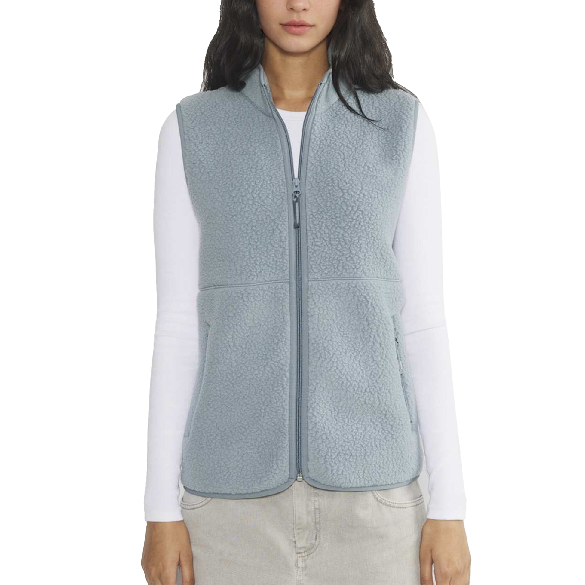 Sherpa Fleece Vest for Women Trendy Warm Sleeveless Vests Jacket Lightweight Zip Coats with Pockets Fall Outerwear
