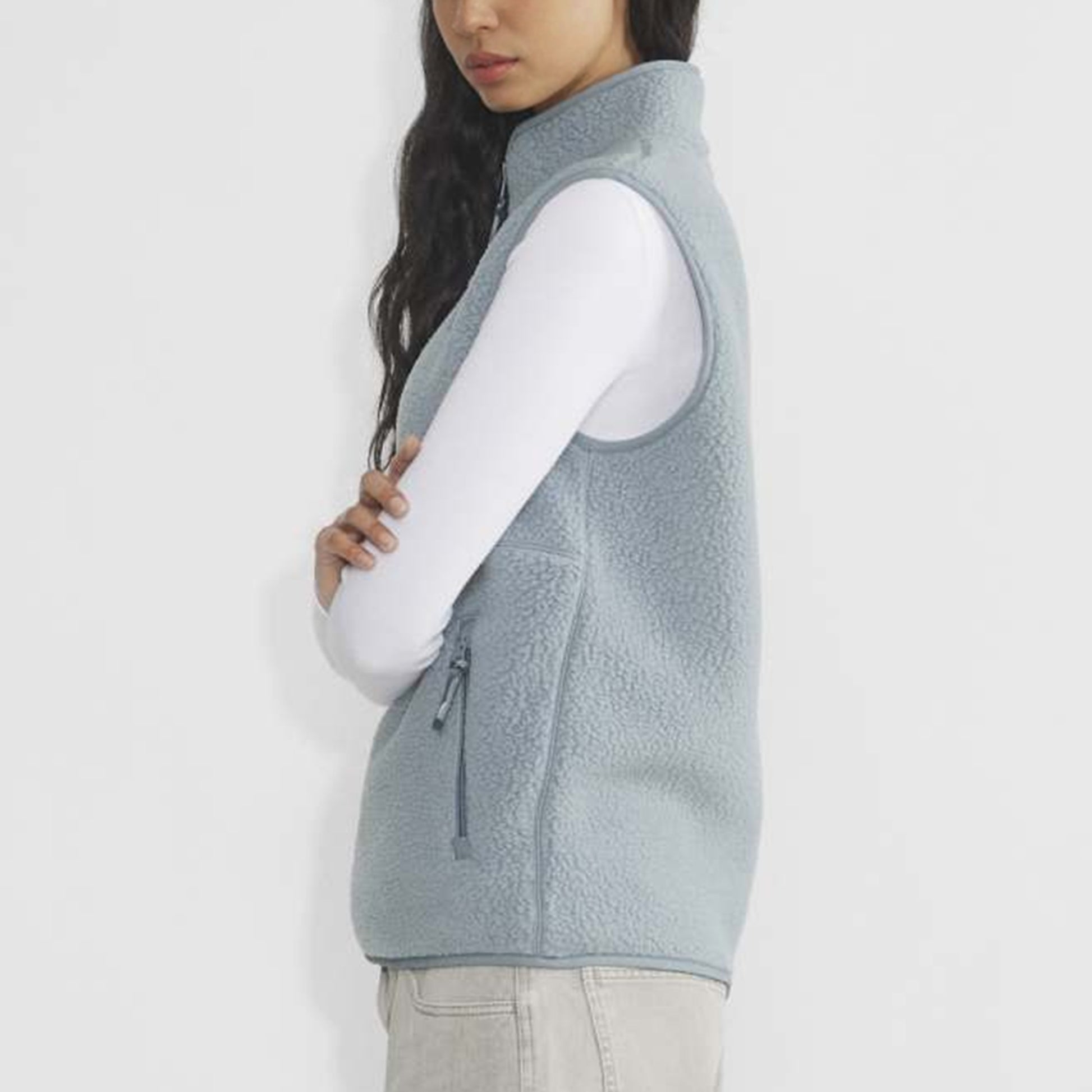 Sherpa Fleece Vest for Women Trendy Warm Sleeveless Vests Jacket Lightweight Zip Coats with Pockets Fall Outerwear