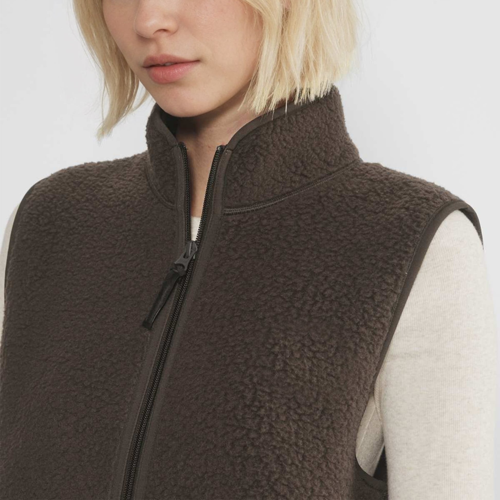 Sherpa Fleece Vest for Women Trendy Warm Sleeveless Vests Jacket Lightweight Zip Coats with Pockets Fall Outerwear