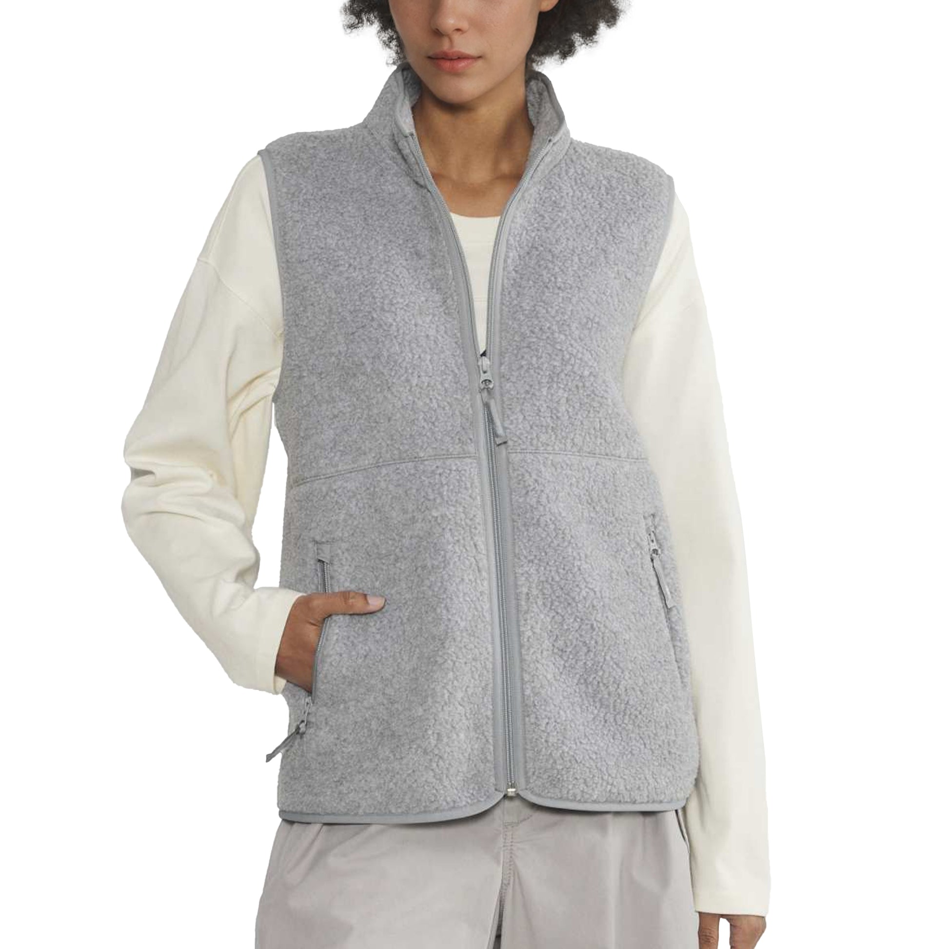 Sherpa Fleece Vest for Women Trendy Warm Sleeveless Vests Jacket Lightweight Zip Coats with Pockets Fall Outerwear