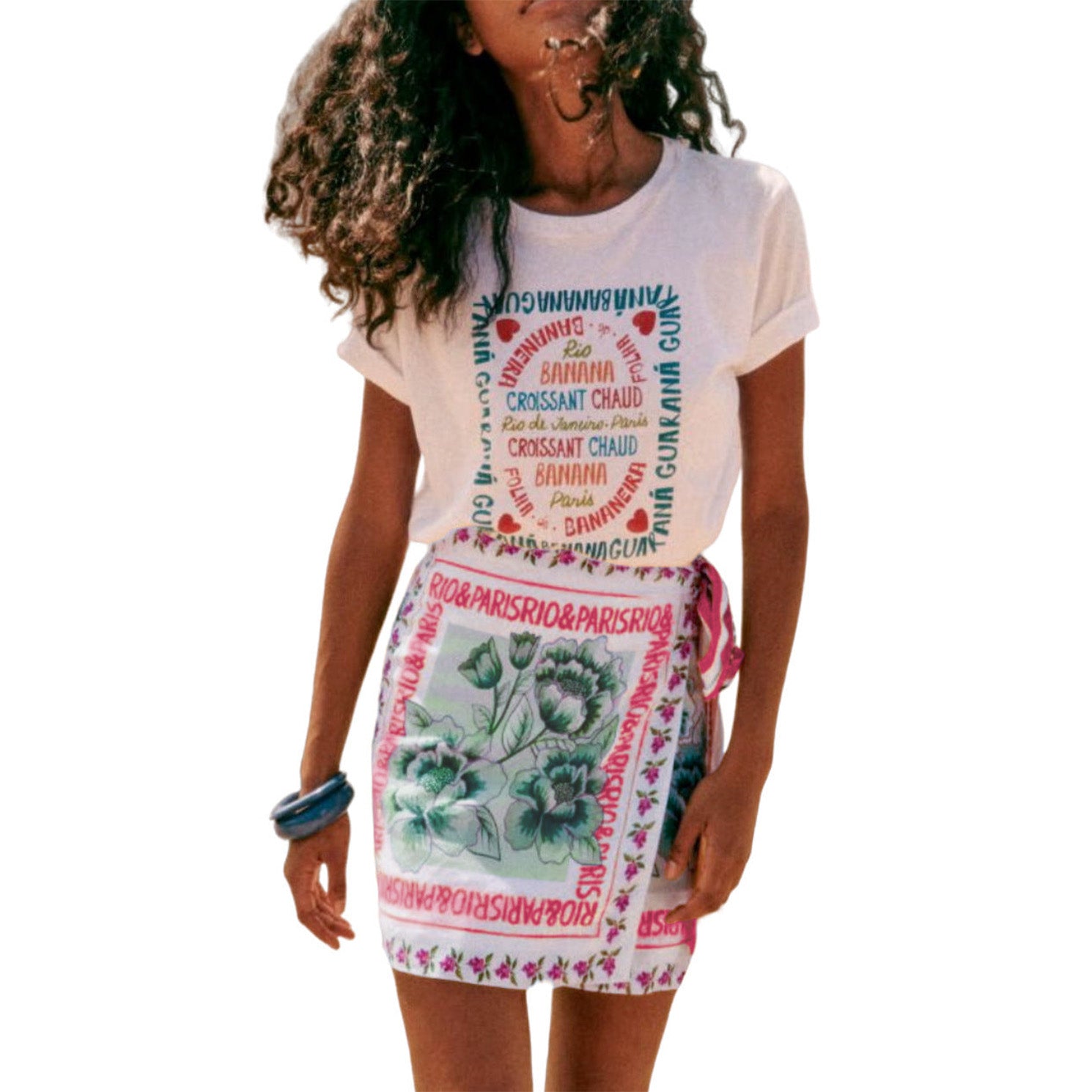 Yioaga Womens Summer Floral Wrap Short Skirt Tie Side High Waist A Line Beach Vacation Boho Mini Skirt