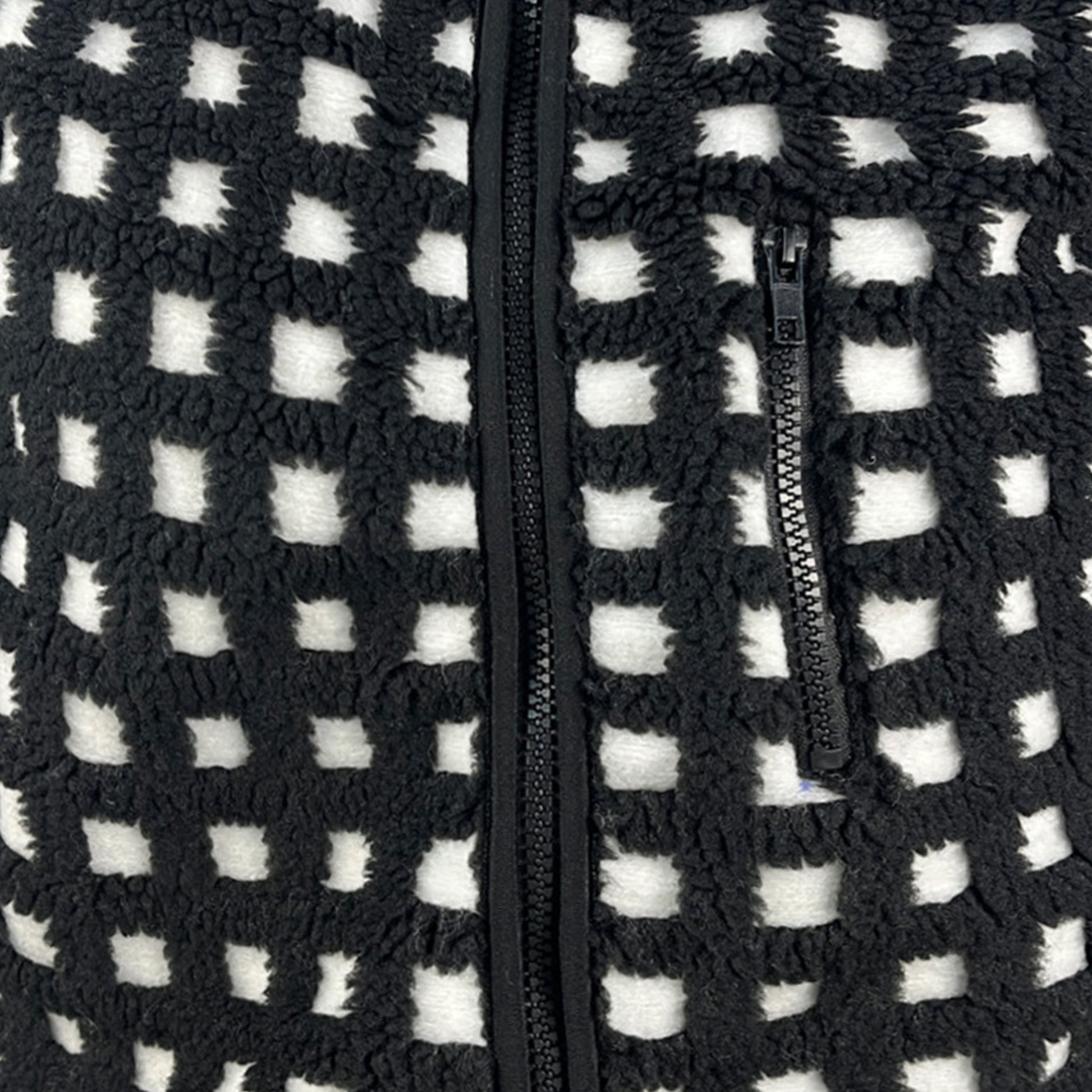 Womens Checkered Sherpa Vest Sleeveless Winter Fleece Jacket High Neck Zip Up Plaid Gilet with Chest Pocket