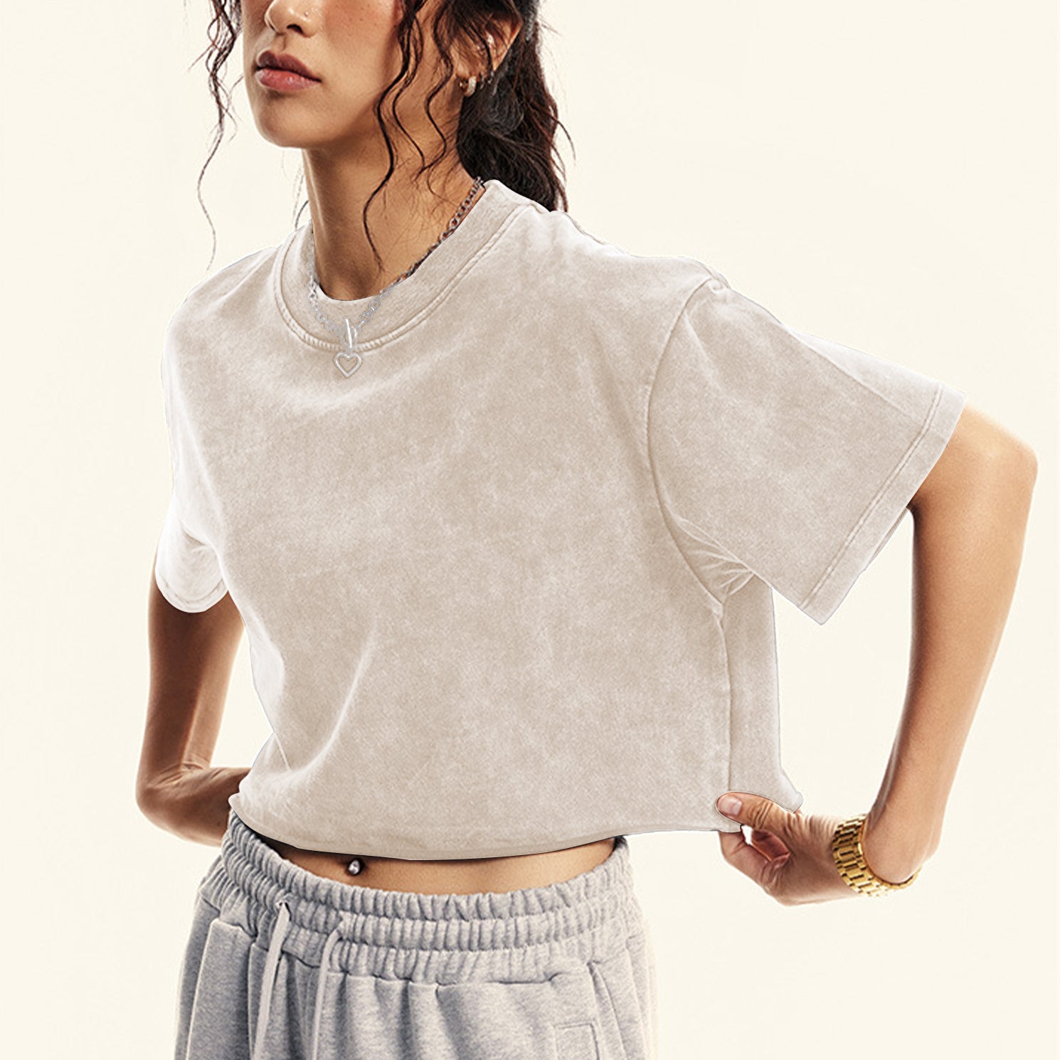 Womens Oversized Vintage T Shirts 3 pack Casual Cropped Tees Short Sleeve Cotton Acid Wash Tops Summer Grunge Shirts