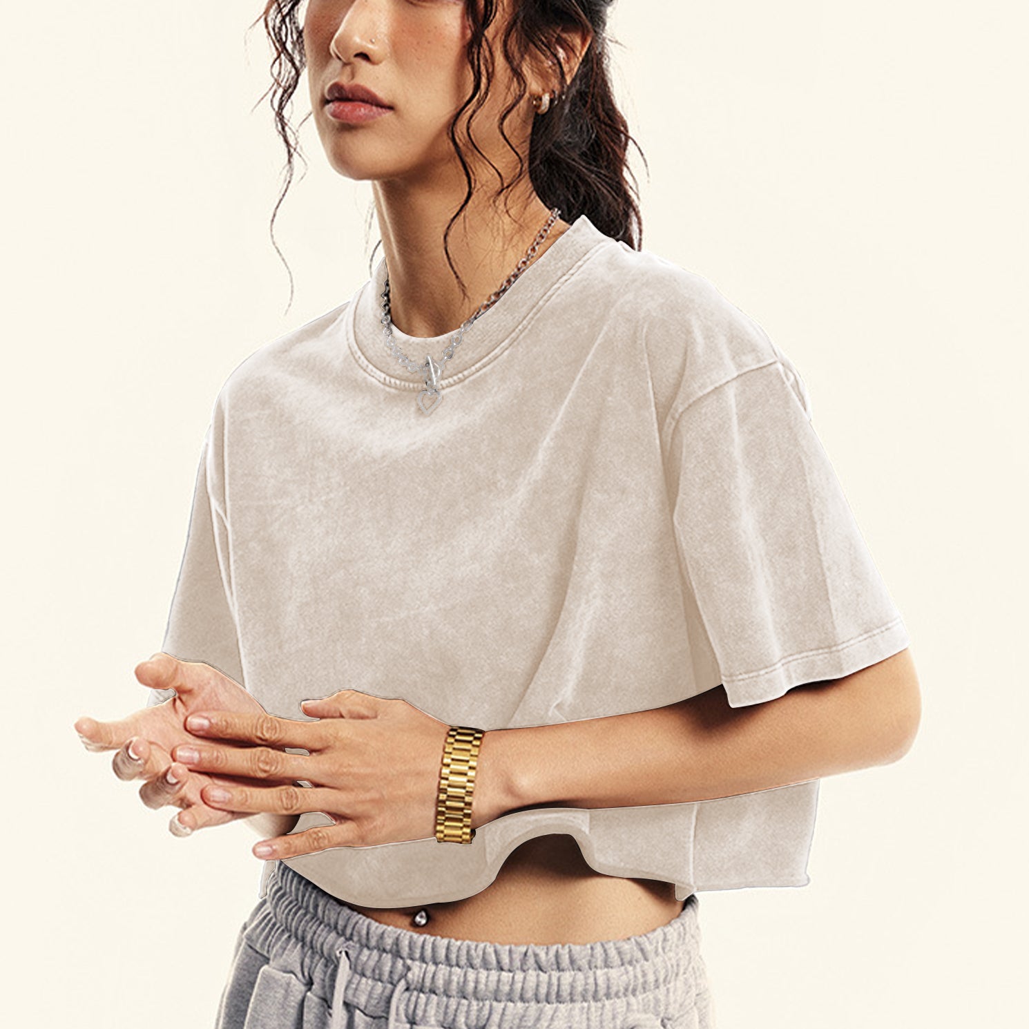 Womens Oversized Vintage T Shirts 3 pack Casual Cropped Tees Short Sleeve Cotton Acid Wash Tops Summer Grunge Shirts