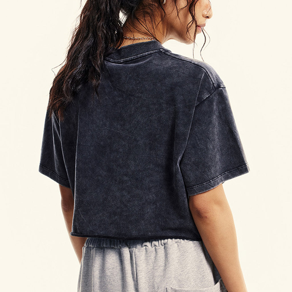 Womens Oversized Vintage T Shirts 3 pack Casual Cropped Tees Short Sleeve Cotton Acid Wash Tops Summer Grunge Shirts