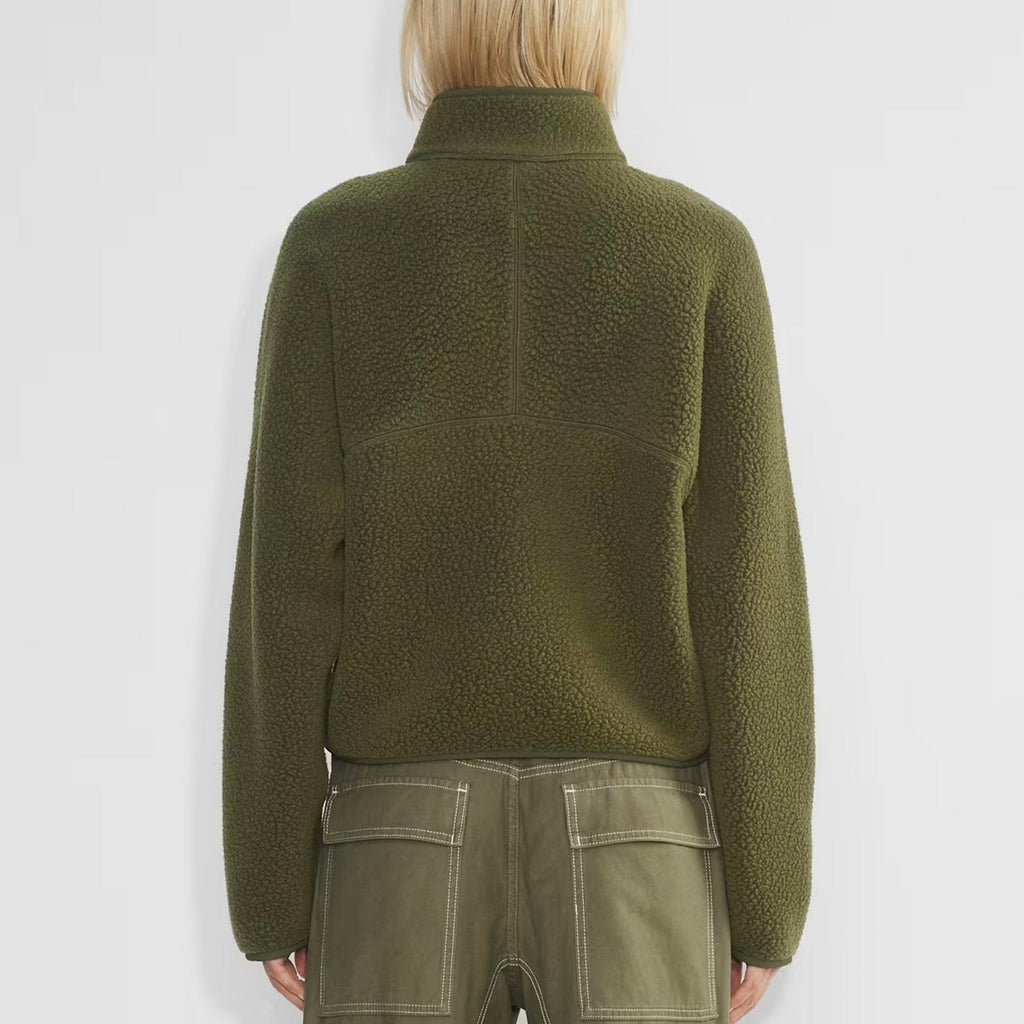 Womens Cropped Half Zip Fleece Sweatshirts Fuzzy Warm Sherpa Pullover Varsity Jackets with Zipper Pockets
