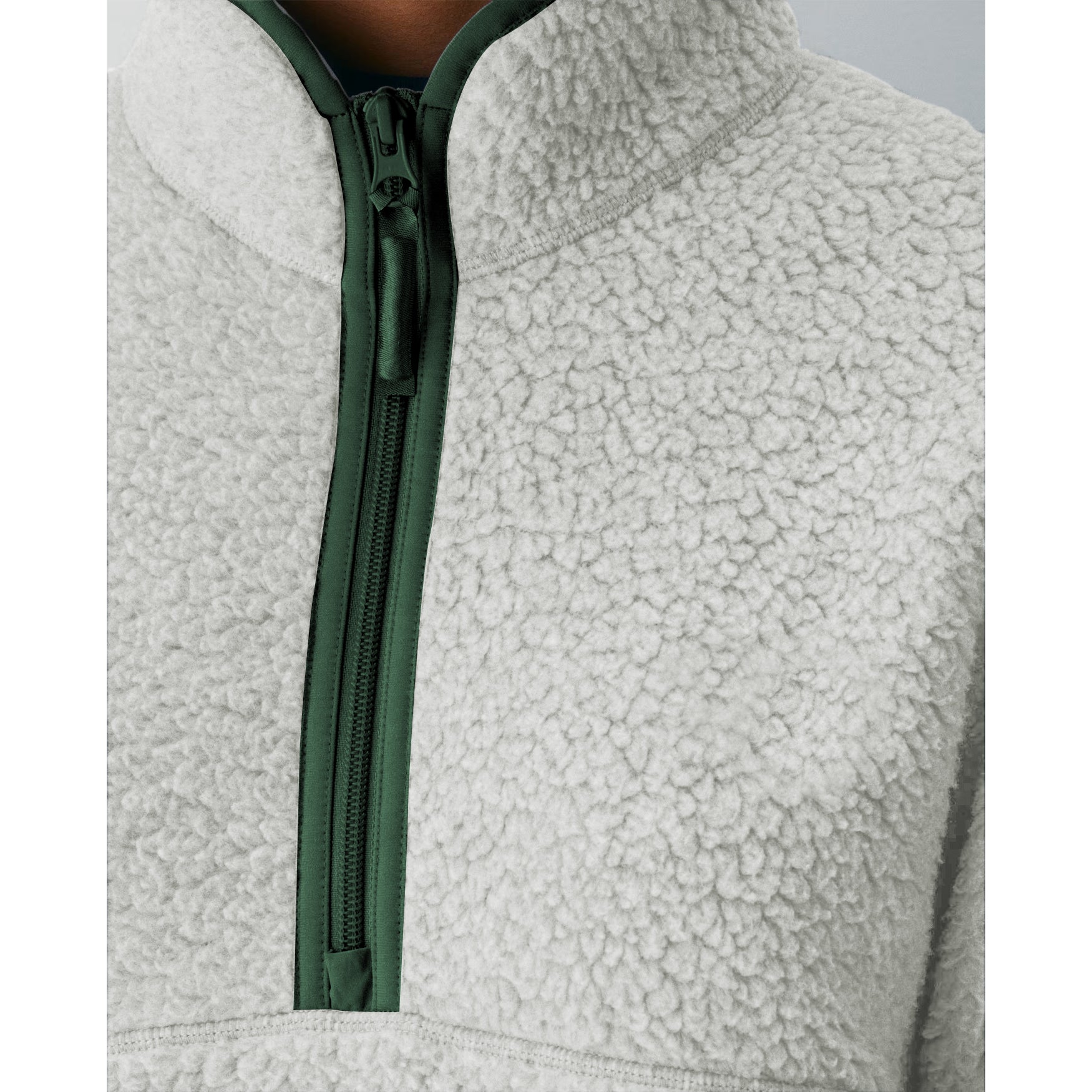 Womens Cropped Half Zip Fleece Sweatshirts Fuzzy Warm Sherpa Pullover Varsity Jackets with Zipper Pockets