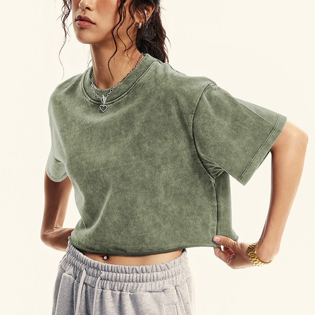 Womens Oversized Vintage T Shirts 3 pack Casual Cropped Tees Short Sleeve Cotton Acid Wash Tops Summer Grunge Shirts