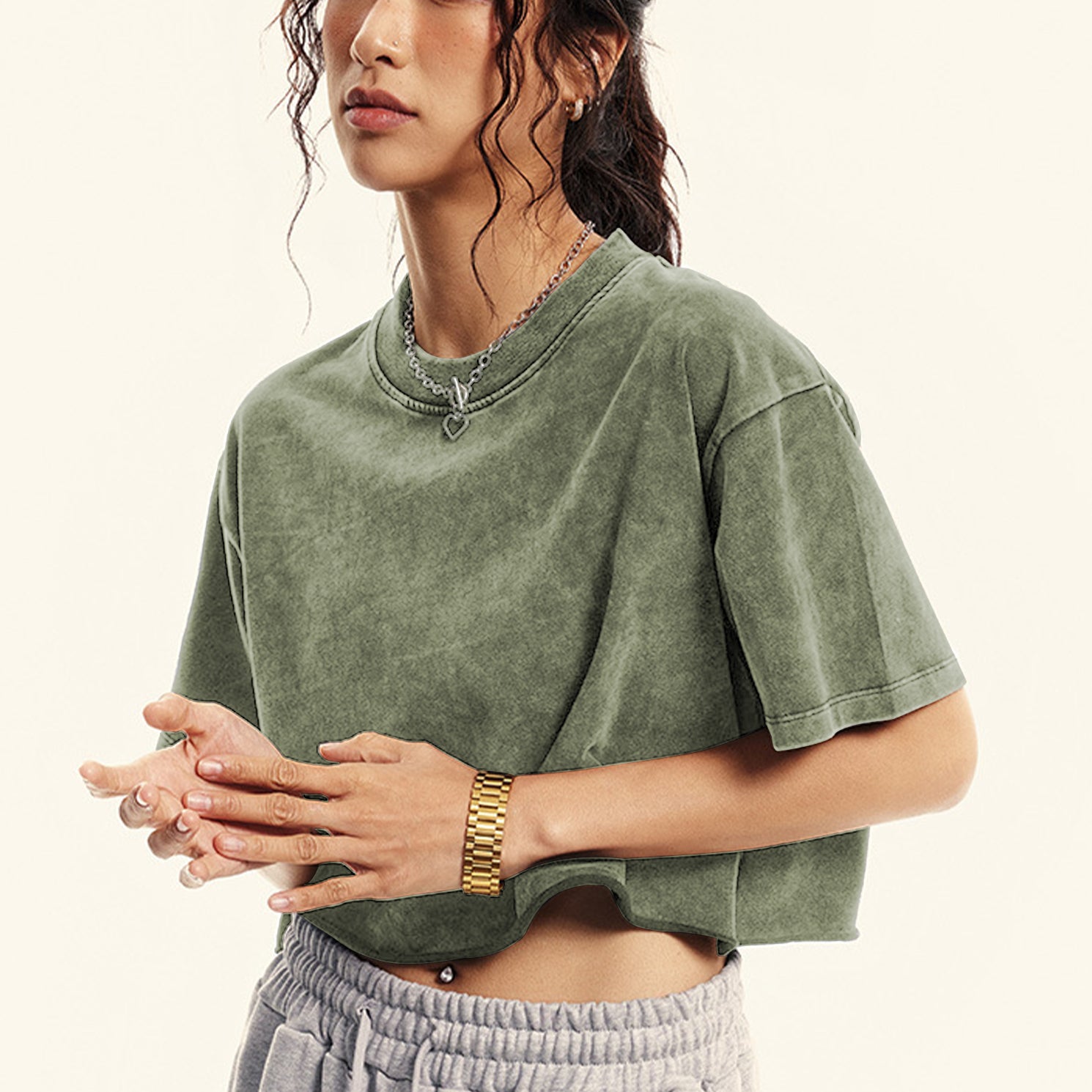 Womens Oversized Vintage T Shirts 3 pack Casual Cropped Tees Short Sleeve Cotton Acid Wash Tops Summer Grunge Shirts